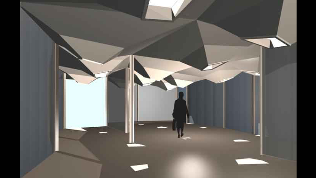 renders e planos para o Concurso de deseño arquitectónico do pavillón institucional do Concello de Madrid na Feira do Libro